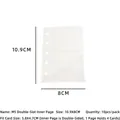 Vista dettagliata delle tasche trasparenti M5 a 2 scomparti con design a 5 fori e dimensioni - M5 Pagina Interna a 2 Tasche 10 Fogli (Per Carta da 2 Pollici)