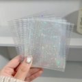 Porte-cartes 3 pouces avec motif d'étoiles laser holographiques et trous latéraux - Pages Intérieures 3-Trous 1-Grille Étoile Laser 10 Feuilles