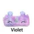 Lavendelkleurige pluche eenhoorn etui met glitterhoorn en zachte violette vacht - Violet