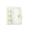 Transparent PVC 3-ring mini binder with light green rings for photocard storage - Clear Shell / Green