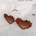 Kids heart sunglasses with tortoiseshell frame, brown lenses and gold metal temples - Metal Leg Tortoise