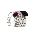 Mini portamonete cucciolo dalmata portachiavi con fiocco rosa e chiusura in metallo - Cane Cartone Animato