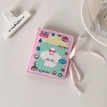 Dettaglio del taccuino M5 in pelle PU rosa con fiocco e illustrazione di nuvole cartoon - Solo Copertina Rosa (Senza Pagine Interne)