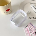 Close-up of clear PVC display bag with white zipper and hook for anime figures - White