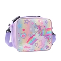 Sac à déjeuner licorne violet avec paillettes et bandoulière pour enfants - Violet