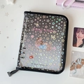 Detailansicht des A5-Fotoalbums mit Laserstern-Muster und Reißverschluss für Karten - Schwarze Welpe Hülle (Ohne Innenseiten)