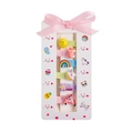 Dettaglio set 7 fermagli per capelli bimba con unicorno e arcobaleno su carta bianca - Sole e Unicorno