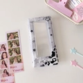 Detail of Korean style marble photocard album featuring My Princess star and heart patterns - Gray