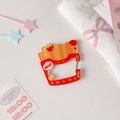 Cartoon french fries acrylic carabiner keychain with strawberry and nice motif - Red Fries