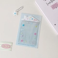 Clear house-shaped PVC photocard holder with colorful star patterns and star bead chain - White