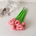 Elegante penna a forma di rosa rosa in tessuto con nastro bianco Just For You - Rosa