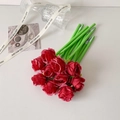 Creative red rose flower pens bundled with Just For You ribbon in a glass vase - Red