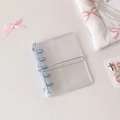 Detailansicht des transparenten PVC-Minibinders mit blauen Ringen für Nailart-Aufbewahrung - Blau (Nur Schale)