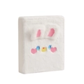 Lindo álbum de fotos A5 de conejo de peluche blanco con piel sintética para tarjetas 3" - Carcasa de Conejo Blanco