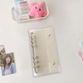 Clear glitter A6 binder cover with 6 rings and double snaps for photo card storage - Glitter Outer Shell