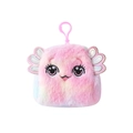 Cute gradient plush cartoon monster coin purse with embroidery and pink hanging hook - Tie-dye Multicolor