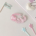Rosa Acryl-Karabiner in Flügelform mit niedlicher japanischer Illustration für Taschen - Taiyaki Flügel