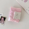 Pink quilted star embossed mini photo album with silver star card holder detail - Pink Shell