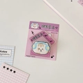 Cute pink acrylic cat magnet clip on desk organizer with aesthetic stationery packaging - Cartoon Headphone Cat