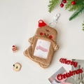Portacarte in peluche omino di pan di zenzero con cappello rosso e gancio bianco - Stile Omino di Pan di Zenzero