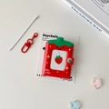 Mini Erdbeer-Fotokartenhalter mit rotem Haken und niedlichem Charakter-Design - Rot