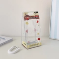 Detail of transparent PVC doll storage bag with cute cartoon dog print and handle - Yellow Dog