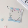 Detail of PVC transparent card holder with cute dolphin sea theme and bead chain - Blue