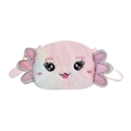 Plush axolotl crossbody bag in pink and blue gradient fur with holographic fins - Tie-dye Multicolor