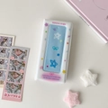 Dettaglio del porta fotocard K-pop a stelle colorate con finestra a stella e nastro - Colorato
