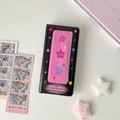 Scatola porta carte rosa Shining Stars con custodia nera decorata con motivi a stella - Nero