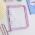 Close-up of A5 glitter binder showing purple PVC texture and 6-ring metal binder mechanism - A5/6-Hole / Purple Shell (No Inner Pages)