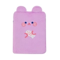 Funda de peluche morada para tableta iPad 11 pulgadas con bordado de cerdito animado - Gato Morado