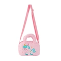 Borsa a tracolla in peluche rosa unicorno con ricamo e tracolla regolabile - Rosa