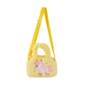 Borsa a tracolla unicorno in peluche giallo per bambine con cinturino e ricamo - Giallo
