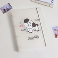 Carpeta A5 esmerilada con dibujos de perros y banda elástica para guardar tarjetas de fotos - Cubierta de Perro Blanco Y Negro