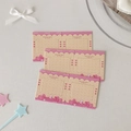Close-up of pink and cream photocard holder frames with cute heart patterns - Yellow Pink Heart Frame (1Pc)
