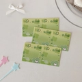 Dettaglio di cartoline a tema quadrifoglio verde con coniglietto per decorazione estetica - Trifoglio di Coniglio
