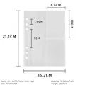 Détails des pochettes A5 en PP transparent à 4 compartiments avec dimensions précises - Pages Intérieures A5 4 Poches Régulières / 10 Pièces/Paquet