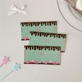 Detail of mint green sweet love photo frames with chocolate drip and heart accents - Brown Green Heart Frame (1Pc)