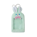 Porte-carte lapin en peluche vert menthe avec porte-clés et nœud décoratif - Lapin Vert Avec Nœud Papillon
