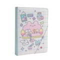Schattig A5-fotoalbum met elastische band en PU-lederen omslag met cartoonpatronen - Blauwe Hoes (Geen binnenpagina's)