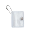 Mini transparent PVC photo album with silver ball chain and metal snap closure - Clear