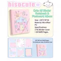 Pink A5 binder notebook with cute cartoon illustration and 60 inner sheets in soft PU leather - Pink