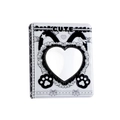 Cute black and white cartoon 3-inch photo album with a heart-shaped hollow window - White