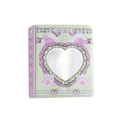 Macro detail of cute heart cutout photo album for polaroid cards with rabbit ear motifs - Yellow