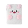 Custodia per tablet 11 pollici in peluche bianco con viso di demone carino - Bianco
