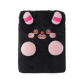 Cute cartoon devil plush 11-inch iPad sleeve with pink ears and embroidered face - Pink