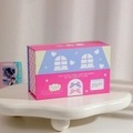 Detailed view of the pink and blue magnetic paper storage box on a cloud-shaped display - Red and Blue