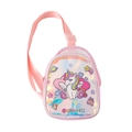 Sac de poitrine licorne rose pour filles en PVC holographique avec sangle réglable - Rose