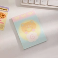 Close-up of cute cartoon bear sticky notes on desk with mechanical keyboard background - Blue Bear